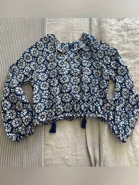 Roller Rabbit Tops - Roller Rabbit x Target Navy and White Floral Top